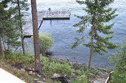 The dock below is viewable from the decks above. Time for a swim! Hayden Lake House Vacation Rental, Hayden Lake, Idaho