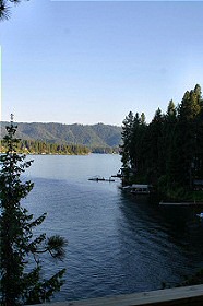 The view from the deck is fantastic! Hayden Lake House Vacation Rental, Hayden Lake, Idaho