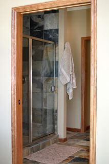 The Master Bath has private access through the Master Suite! Hayden Lake House Vacation Rental, Hayden Lake, Idaho